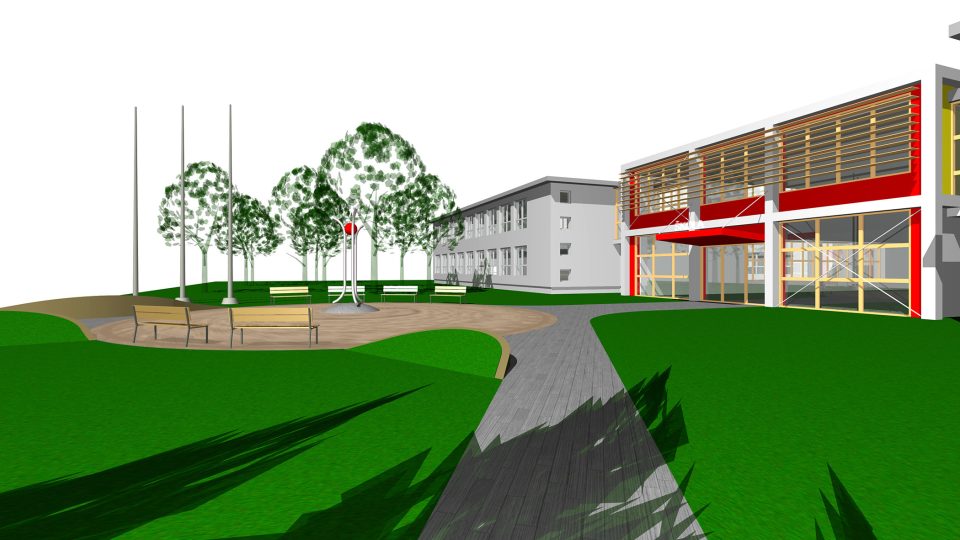 S novým pavilonem by základní škola v Opatovicích měla získat i nový centrální vchod