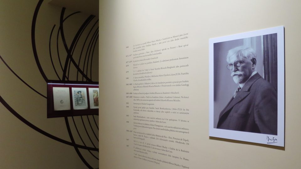 Pohled do stálé expozice umění Alfonse Muchy