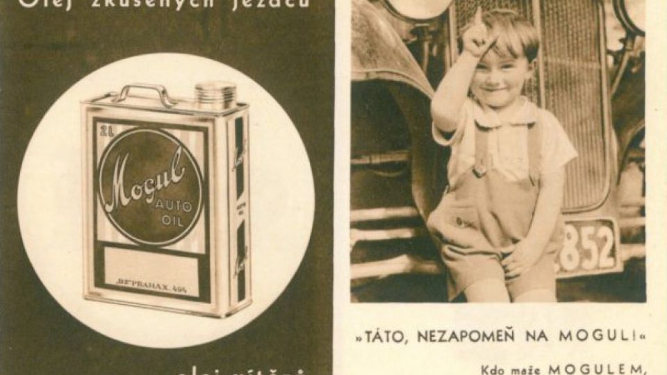 Dobová reklama na olej z Fantovy rafinérie