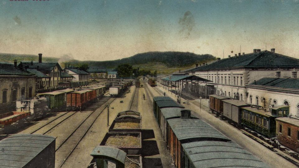 Českotřebovské nádraží na pohlednici, počátek 20. století