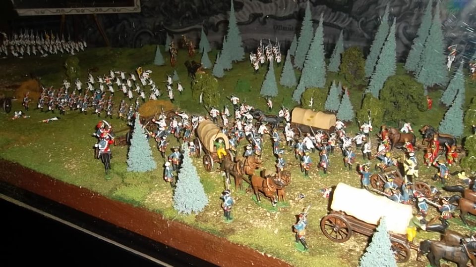 Dioráma bitvy u Domašova s 500 cínovými vojáčky
