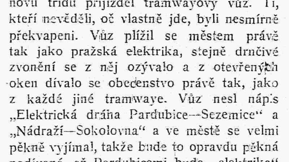 Novinový článek o "elektrice" z roku 1924