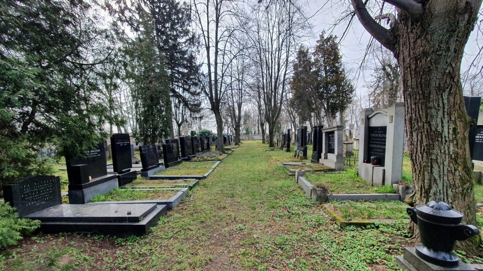 Hlavní ulička židovského hřbitova v Pardubicích