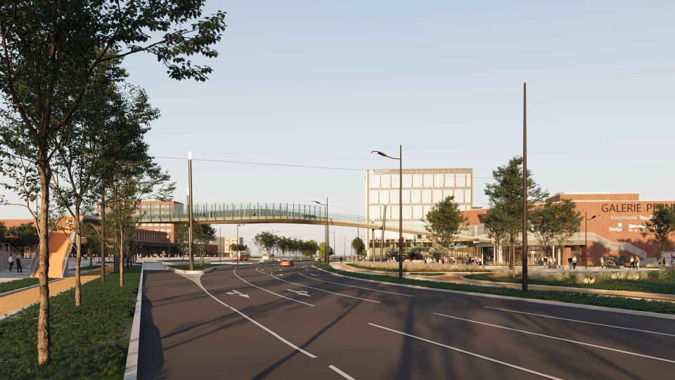 Plánovaná podoba lávky u obchodní galerie Pernerka v Pardubicích