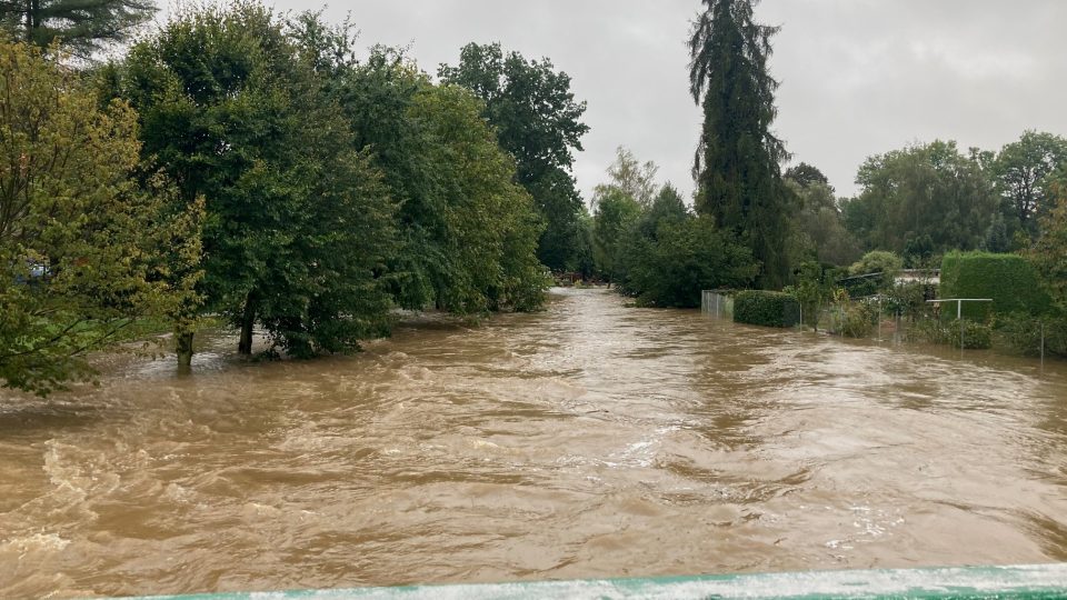 Situace v Luži - povodně 2024 - sobota 11:00