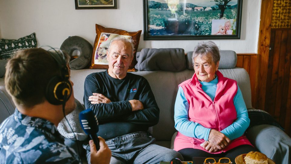 Josef a Stanislava Stehlíkovi během natáčení