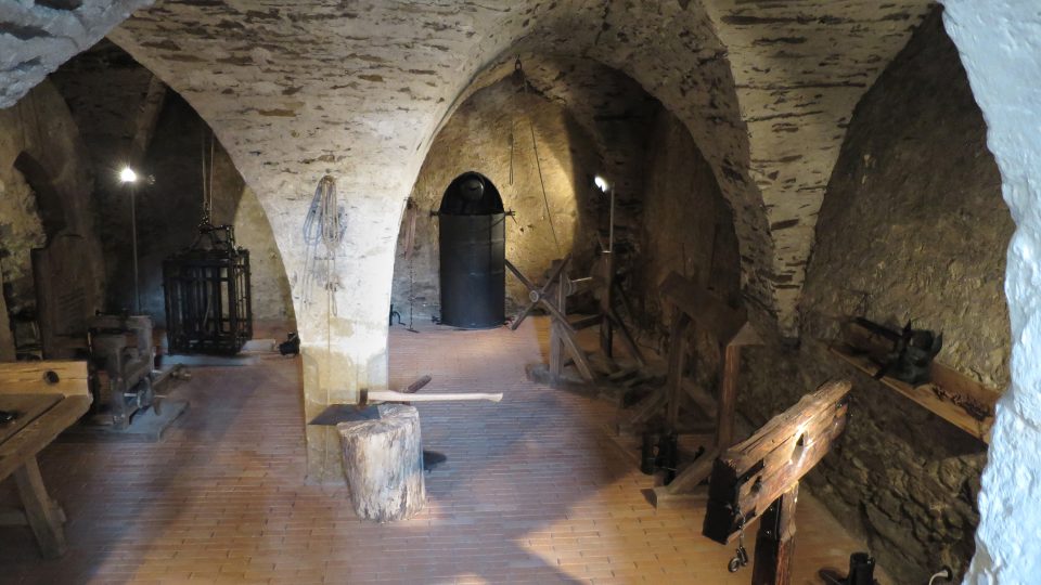 Mučírna v gotickém sklepení hradu Svojanov