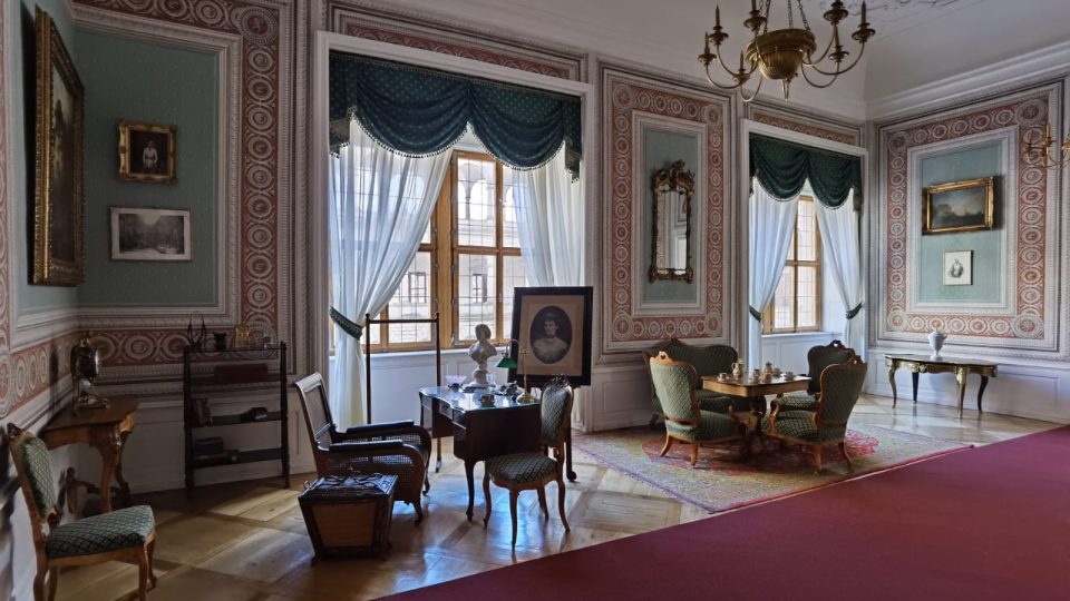Hostinské apartmá - pracovna císaře Františka Josefa I. na zámku v Litomyšli