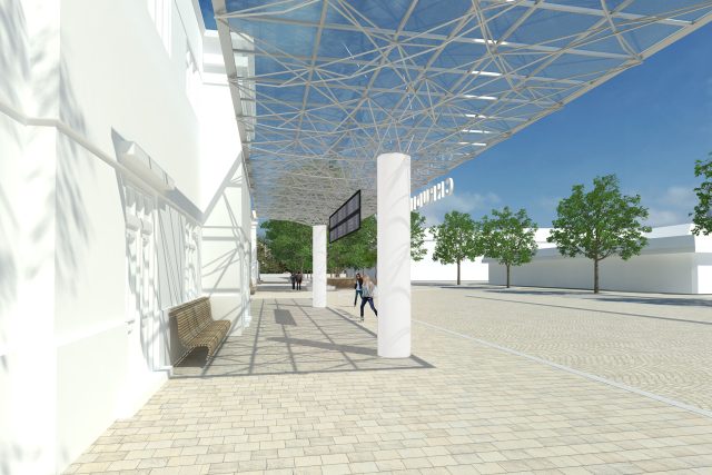Prostor před chrudimským nádražím bude vydlážděný | foto: město Chrudim