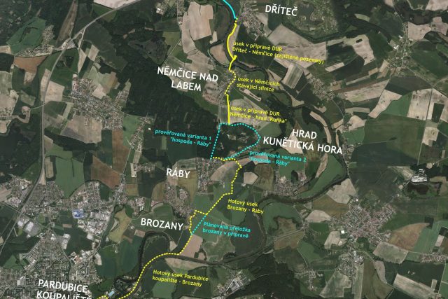 Trasa plánované cyklostezky mezi Pardubicemi a Hradcem Králové | foto:  Pardubický kraj