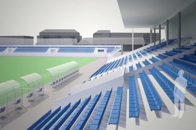 Vizualizace tribun po rekonstrukci letního stadionu v Parduibcích | foto:  Sportovní projekty,  s.r.o.