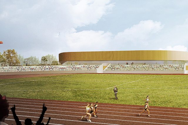 Vizualizace nového sportovního areálu na Dukle podle vítězného návrhu | foto:  Atelier CMJN