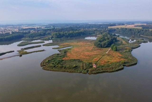 Letecký pohled na soustavu rybníků na Bohdanečsku | foto: Lukáš Zeman