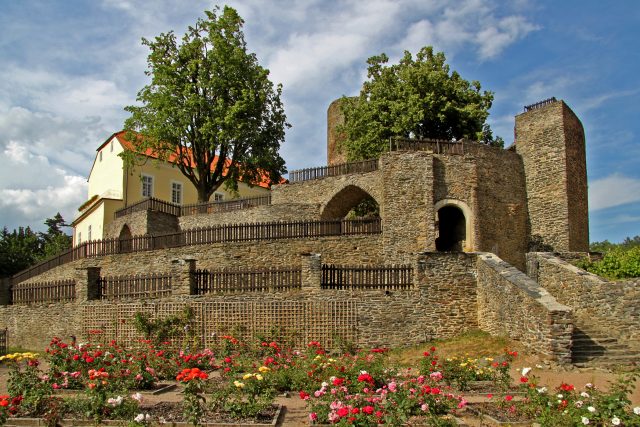 Zahrada plná růží na hradě Svojanov | foto: Miloš Dempír,  hrad Svojanov