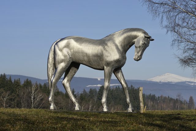 Nerezová socha koně autora Michala Gabriela | foto: Ondřej Polák,  město Pardubice