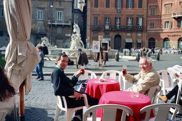 Na Piazza Navona s Miroslavem Horníčkem | foto: archiv Pavla Koppa