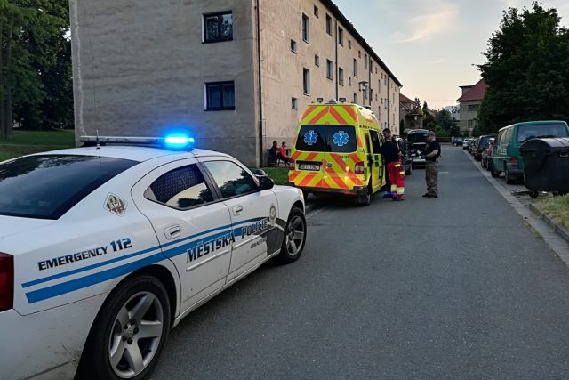 Strážníci a záchranná služba zasahují v Chvaleticích | foto: město Chvaletice